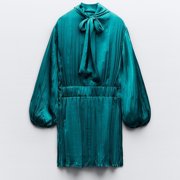 ZARA WRINKLED SATIN EFFECT MINI DRESS.NWT SIZE XS - Picture 5 of 6